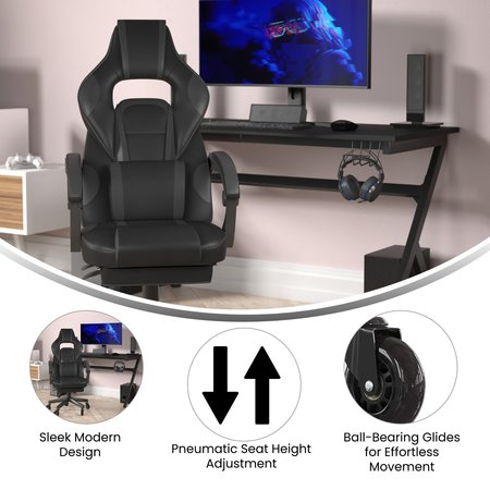 Flash Furniture Black LeatherSoft Gaming Chair with Skater Wheels CH-00288-BK-RLB-GG